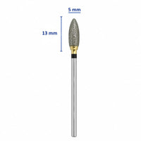 Fraise diamantée ovale 0.50 cm gros grain mandrin 2.35 mm