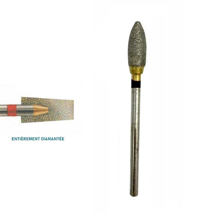Fraise Diamantée Ovale 0.50 cm Gros Grain. - Massilia Dental - Fournitures Matériel Cabinet Dentaire