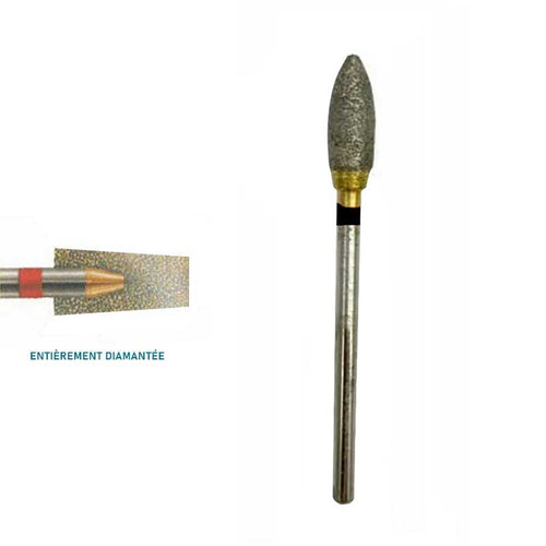 Fraise Diamantée Ovale 0.50 cm Gros Grain. - Massilia Dental - Fournitures Matériel Cabinet Dentaire