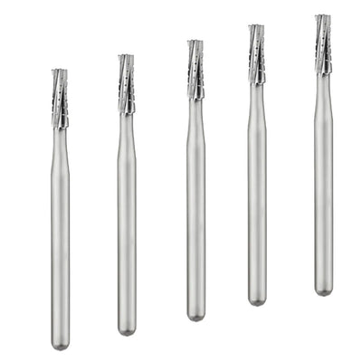 Fraise Fissure Droite ou Conique 5 Pièces Tungstène - Massilia Dental - Fournitures Matériel Cabinet Dentaire