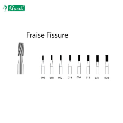 Fraise Fissure Tungstène Dégrossissage Métal ou Résine - 6 U - Massilia Dental - Fournitures Matériel Cabinet Dentaire