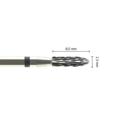 Fraise tungstène cylindrique grattage stellite tête conique mesures