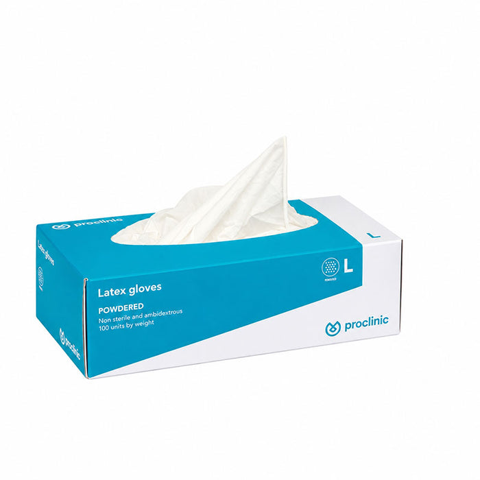 Gants latex poudrés blanc pour prise de teinte ou désinfection