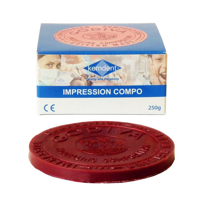 Cire Godiva Rouge Kemdent 5 Disques Empreinte Fonctionnelle - Massilia Dental - Fournitures Matériel Cabinet Dentaire