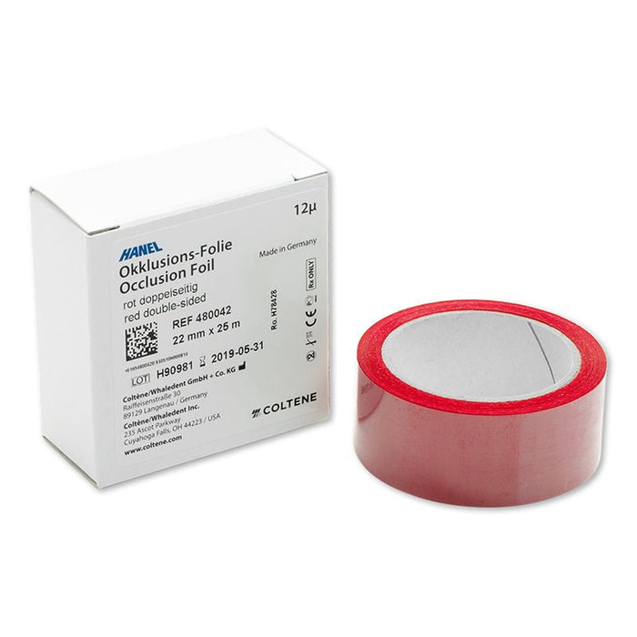 Hanel Papier Articuler Rouge 2 Faces 12 Microns - 22 mm. - Massilia Dental - Fournitures Matériel Cabinet Dentaire