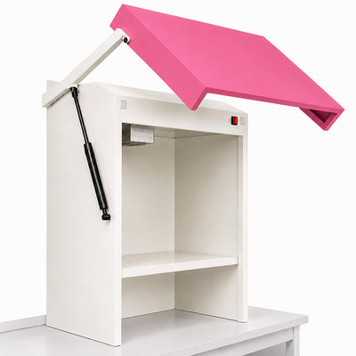 Hotte aspirante four à cylindre porte métallique avec vérins couleur RAL4003