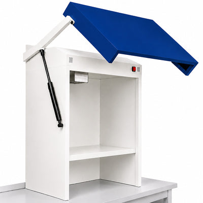 Hotte aspirante four à cylindre porte métallique avec vérins couleur RAL5010