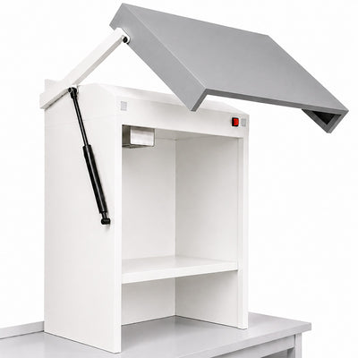 Hotte aspirante four à cylindre porte métallique avec vérins couleur RAL9006