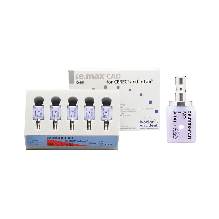 IPS E - max Cad Cerec MO C14 x 5 pièces - Plots 530 Mpa. - Massilia Dental - Fournitures Matériel Cabinet Dentaire