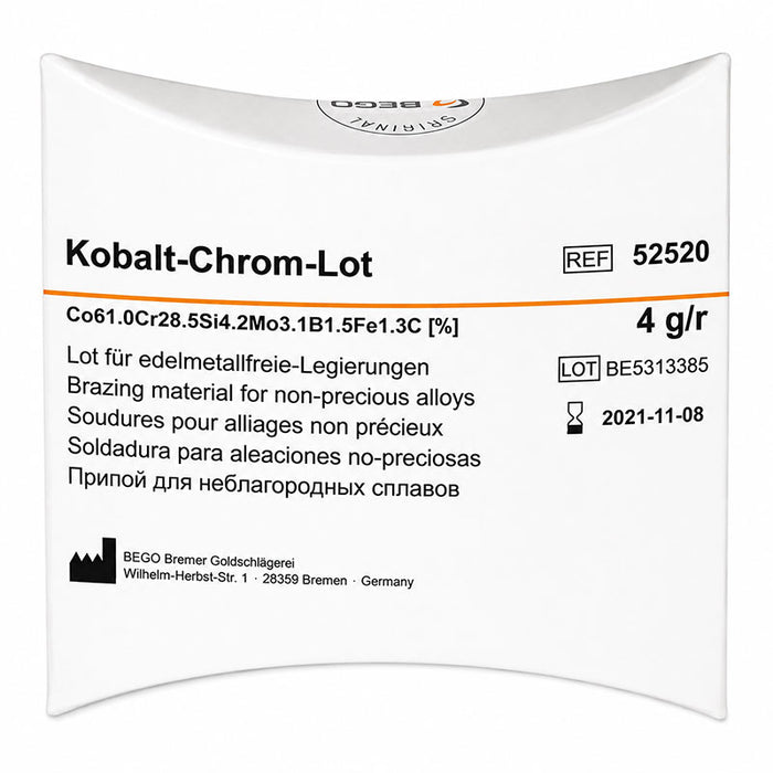 Soudure Kobalt-Chrom-lot Bego pour alliage chrome-cobalt  - 1150°C pochette