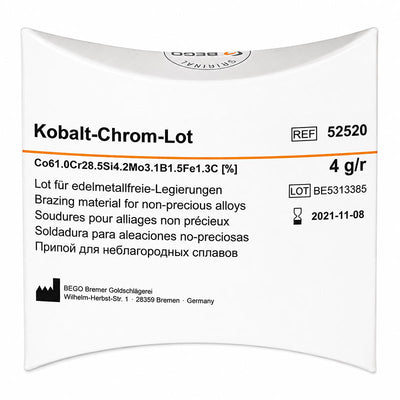 Soudure Kobalt-Chrom-lot Bego pour alliage chrome-cobalt  - 1150°C pochette