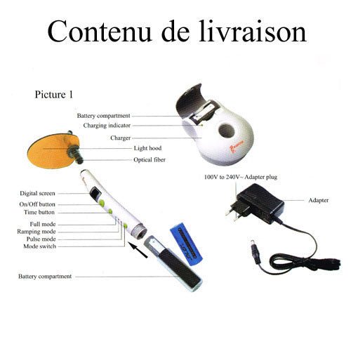 Wireless photopolymerizing lamp Light power 850 to 1000 MW-CM2.
