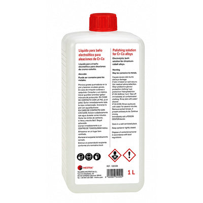 Liquide électrolytique Mestra pour le polissage des stellites chrome colbalt 1 litre