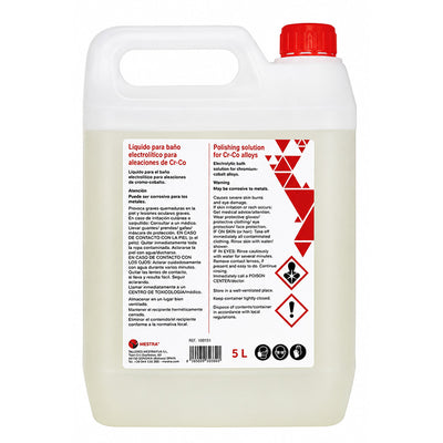 Liquide électrolytique Mestra pour le polissage des stellites chrome colbalt 5 litres