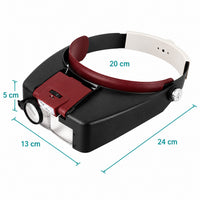 Loupe binoculaire frontale avec éclairage LED pour prothésistes dentaires - 10 dioptries