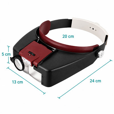 Loupe binoculaire frontale avec éclairage LED pour prothésistes dentaires - 10 dioptries