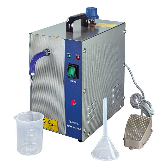 alt="Mini machine à vapeur compacte Mestra pour poste individuel - Massilia Dental - fournitures matériel cabinet dentaire"