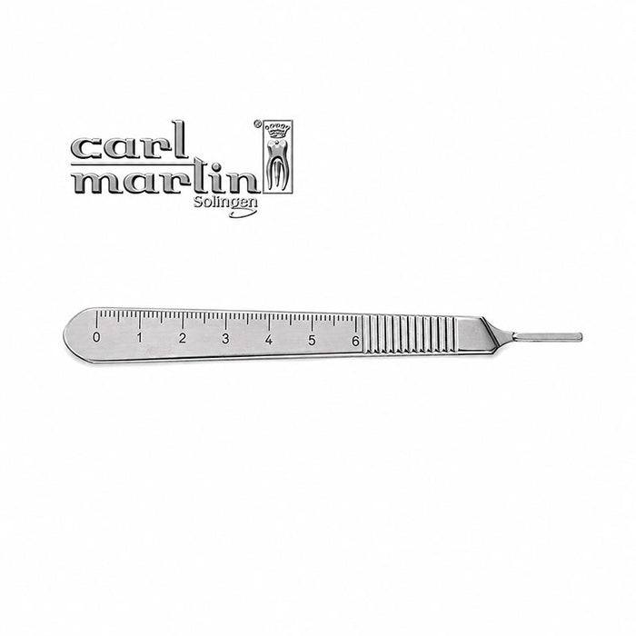 Manche scalpel plat Carl Martin acier haut de gamme 1 U
