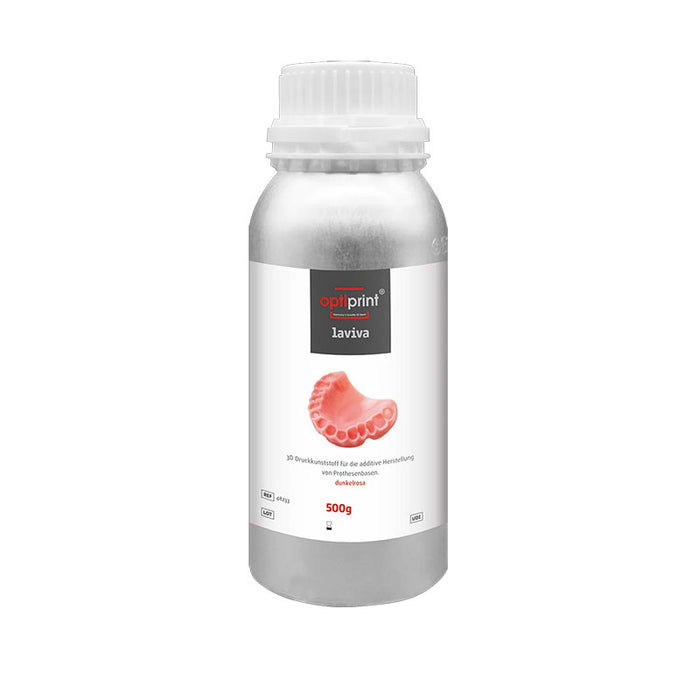Optiprint Laviva Résine 3D rose pour impression de prothèse totale