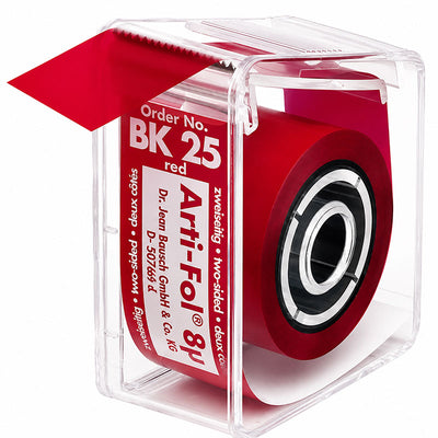 Papier à articuler BK25 Bausch rouge 2 faces pour contrôle occlusion rouleau