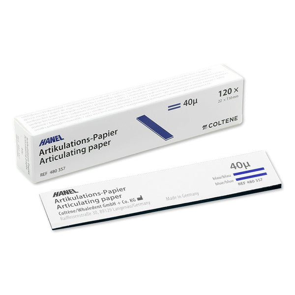 Hanel Papier à Articuler Droit Bleu 40 µ - Marquage Précis. - Massilia Dental - Fournitures Matériel Cabinet Dentaire