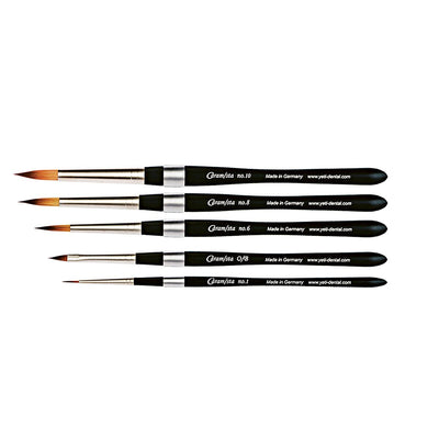 Pinceaux Céramique Caramista Yeti - Kit 5 Pinceaux. - Massilia Dental - Fournitures Matériel Cabinet Dentaire