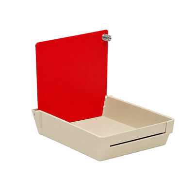 Plateau porte-travaux plastique n°1 rouge Mestra - avec pince fiche de travail