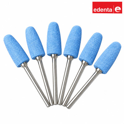Polissoir flamme bleu clair Edenta pour finition résine acrylique lot 6 pièces