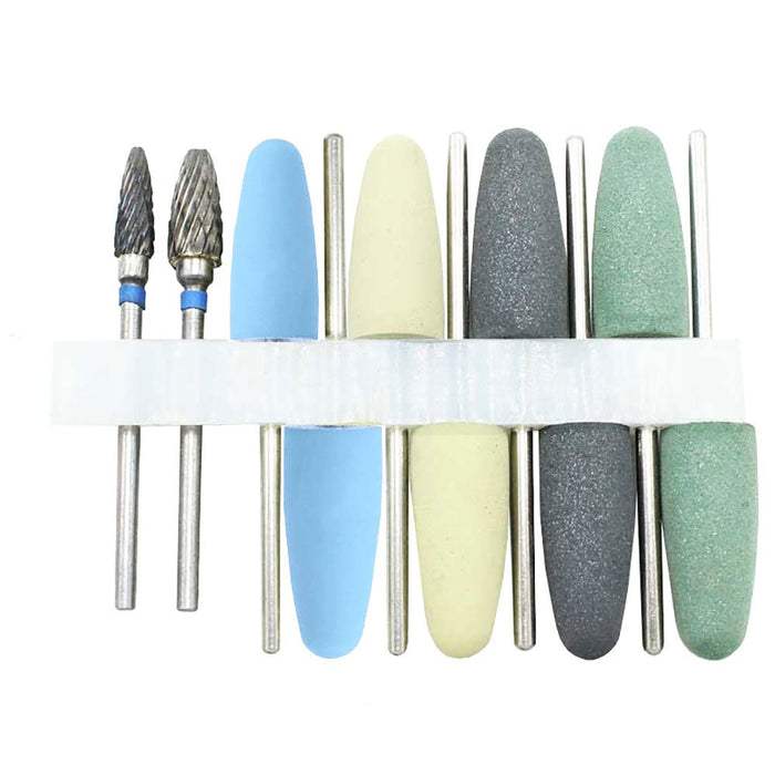 alt="Resin touch-up kit for cabinets, tungsten carbide burr + polishers"