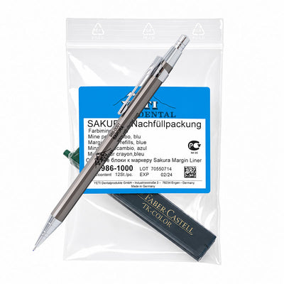 Sakura porte mines bleues marquage limite cervicale lot crayon et recharge