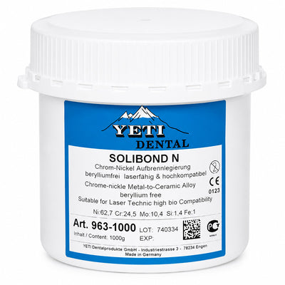 Solibond N Yeti Ni.Cr métal  pour céramique 1 kg sans béryllium pot