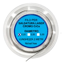 Alambre de soldadura láser cromo-cobalto, espesor 0,25 mm, rollo de 2 metros