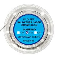 Alambre de soldadura láser cromo-cobalto, espesor 0,35 mm, rollo de 2 metros