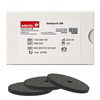Steelprofi meulette noire caoutchouc Edenta non précieux pour polissage stellite vue boite et meulette