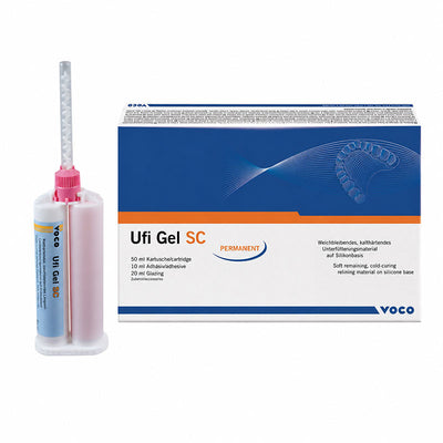 Ufi Gel SC silicone rebasage soft Voco prothèse résine acrylique cartouche