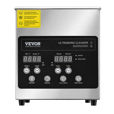Nettoyeur à ultrasons 2 litres chauffant inox 120 W vue face avant