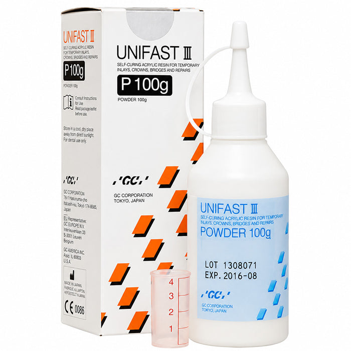 Unifast III GC Provisional resin powder - For long -term prostheses.