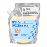 Unifast III GC Powder 300 gr provisional resin long -lasting prostheses.