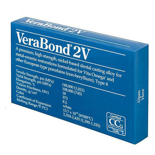 VeraBond 2V Métal Armatures Céramique Ni.Cr - Non Béryllié - Massilia Dental - Fournitures Matériel Cabinet Dentaire