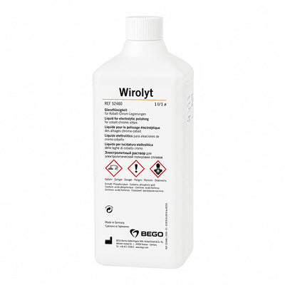 Wirolyt liquide électronique Bego pour polissage stellite chrome cobalt