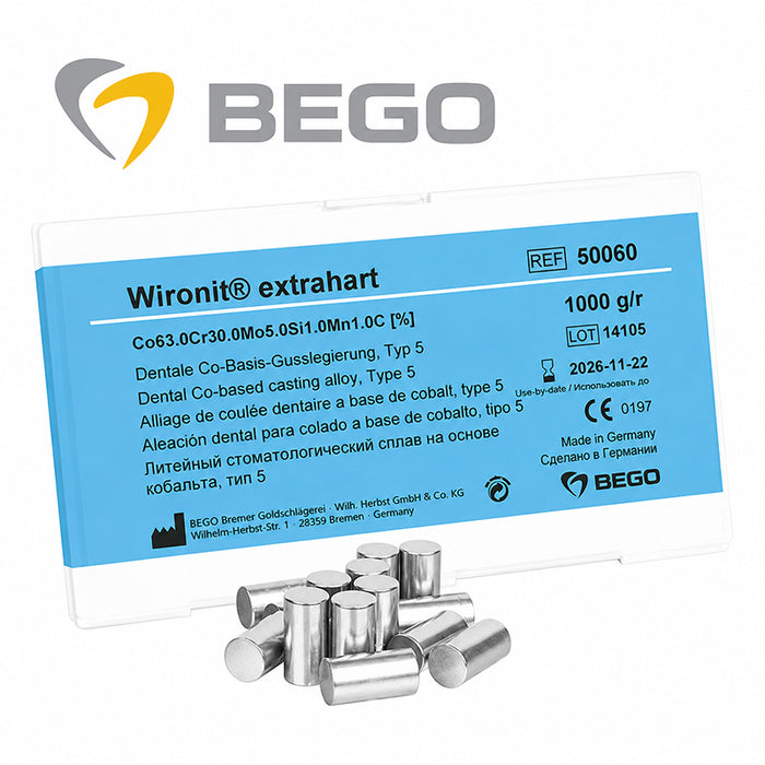 Wironit Extrahard Bego alliage chrome cobalt pour coulée stellite boite 1 kg