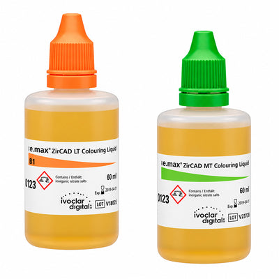 E-max Zircad Colouring liquide teinte A-D infiltration et coloration au pinceau des zircones blanches